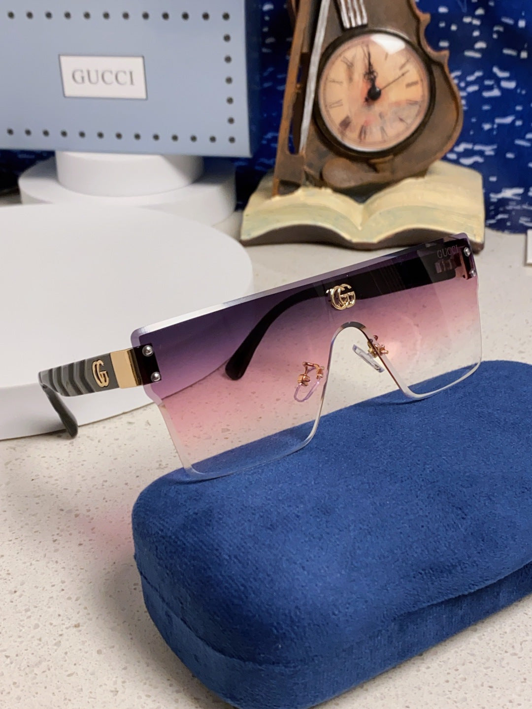Gucci Square Silver Lens Sunglasses for Women - 464957 - detail image 10