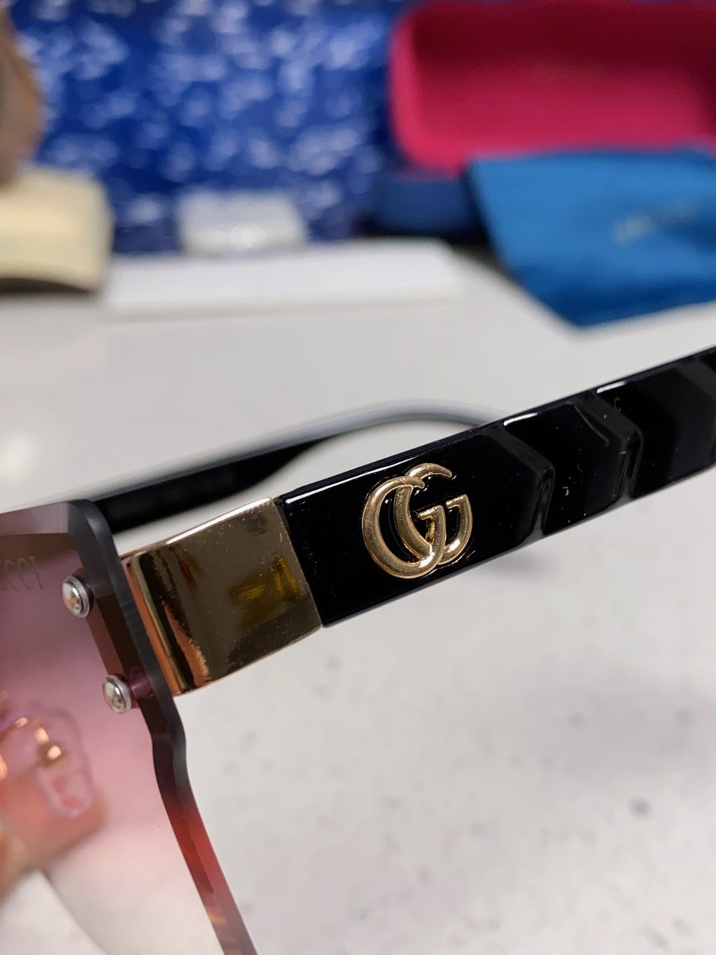 Gucci Square Silver Lens Sunglasses for Women - 464957 - detail image 7