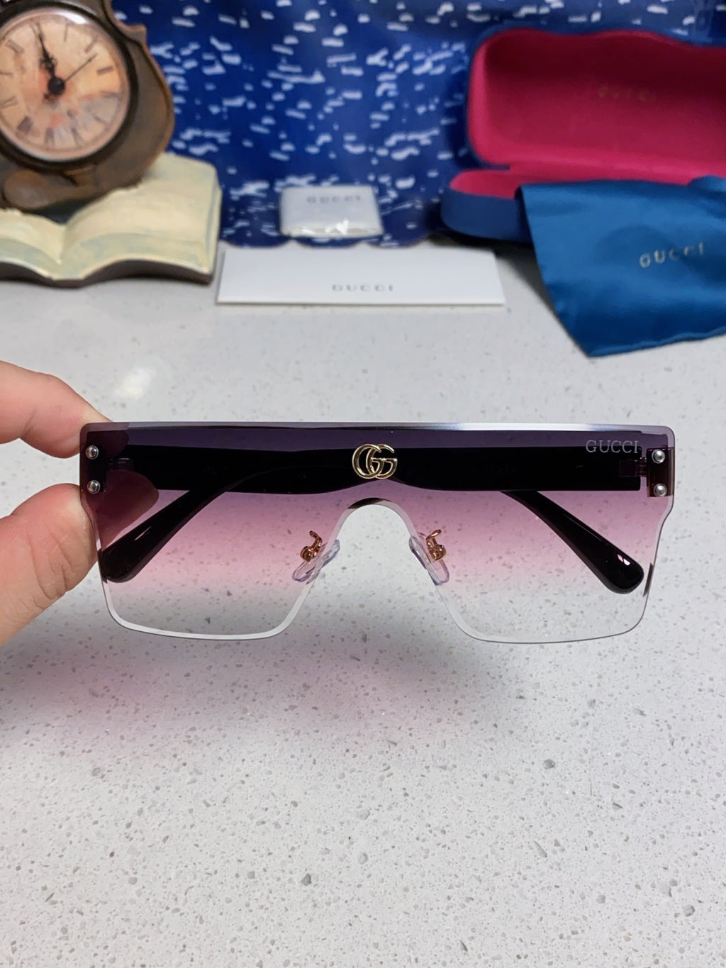 Gucci Square Silver Lens Sunglasses for Women - 464957 - detail image 4