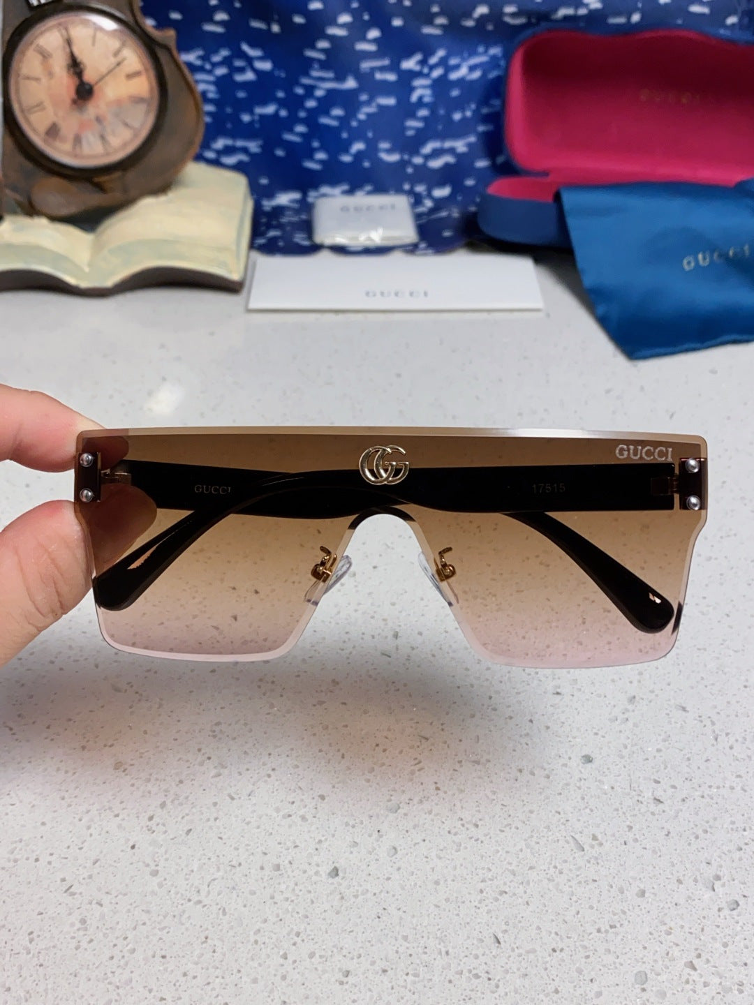 Gucci Square Brown Lens Sunglasses for Women - 464958 - detail image 4