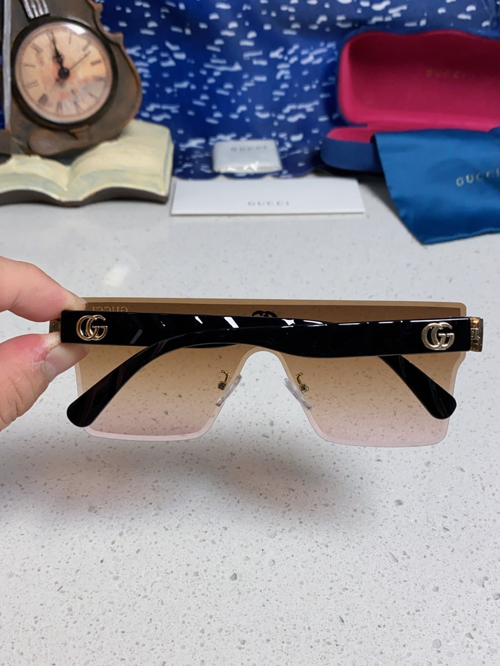 Gucci Square Brown Lens Sunglasses for Women - 464958 - detail image 5
