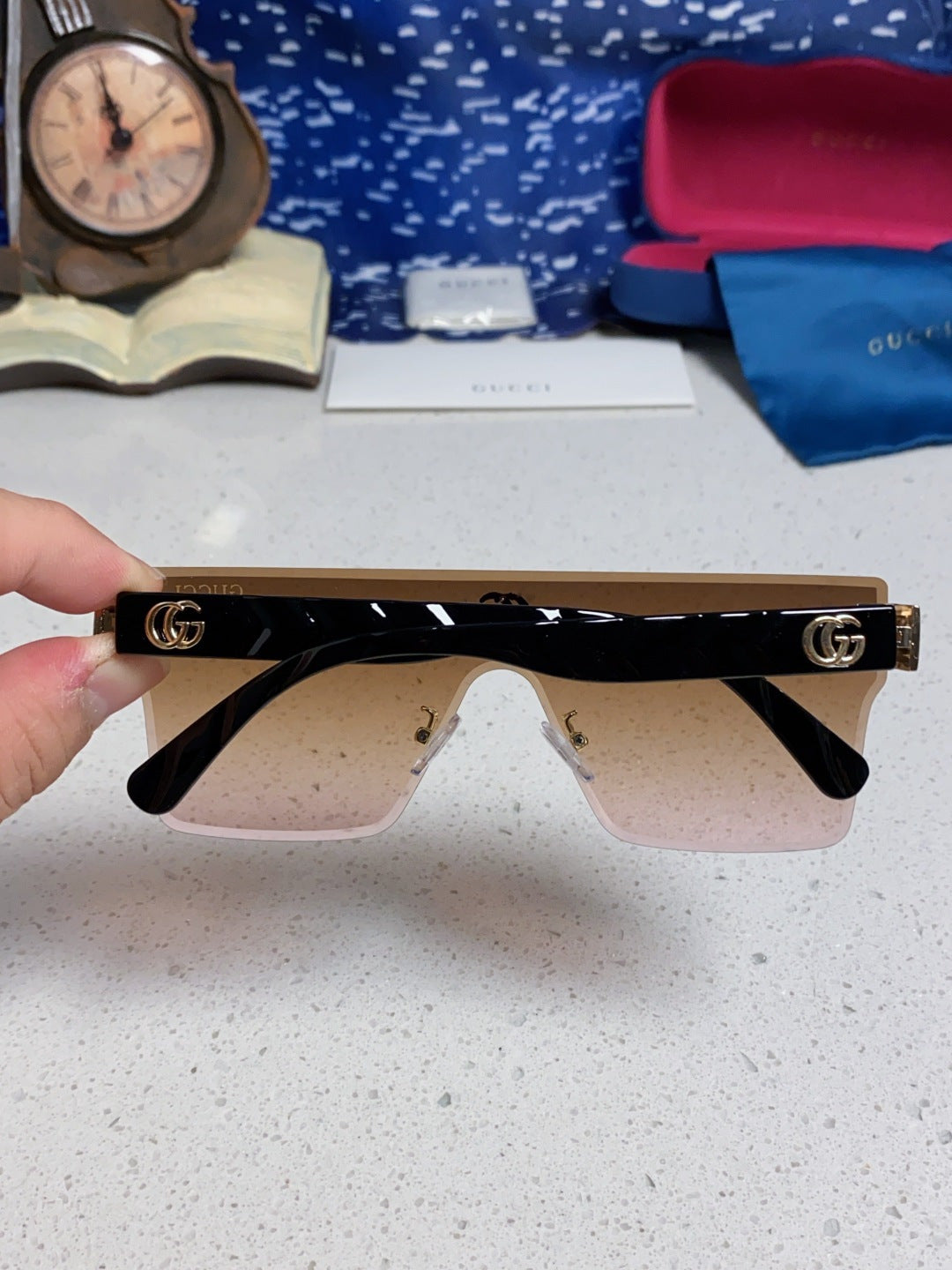 Gucci Square Brown Lens Sunglasses for Women - 464958 - detail image 5