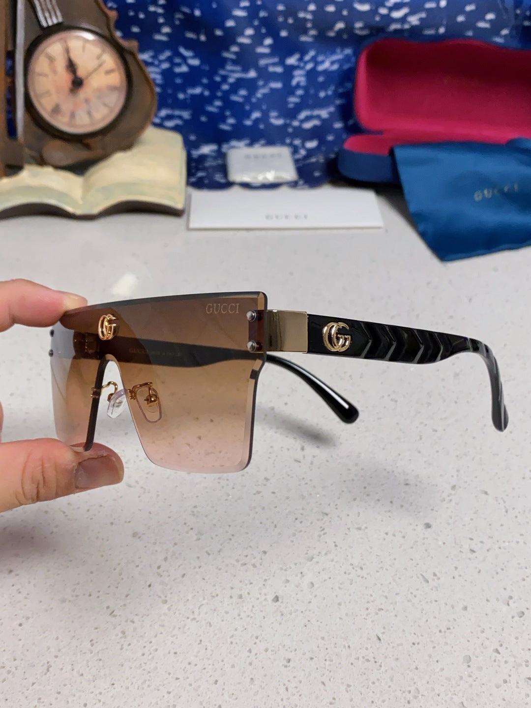 Gucci Square Brown Lens Sunglasses for Women - 464958 - detail image 6