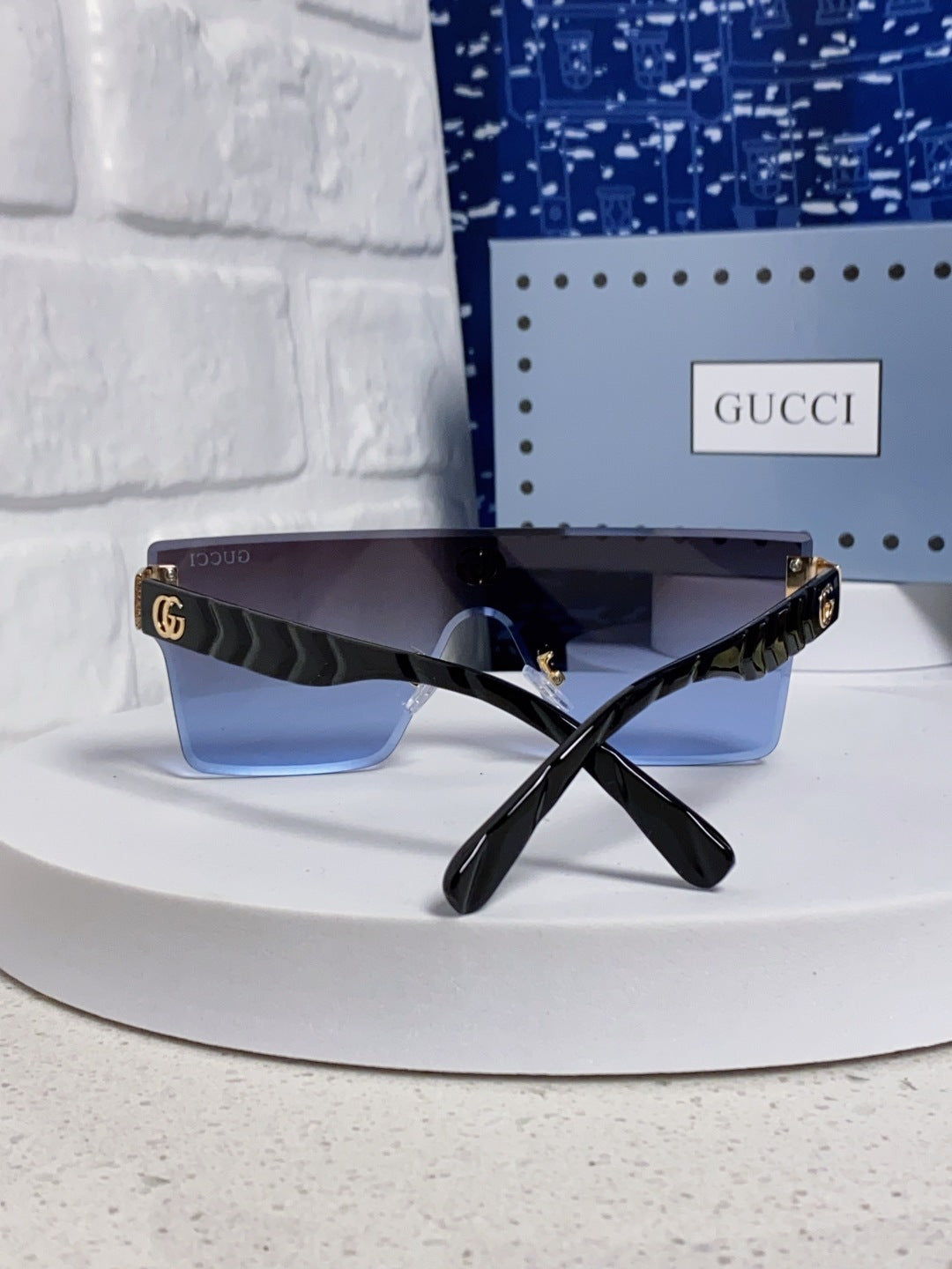 Gucci Square Blue Lens Sunglasses for Women - detail image 3