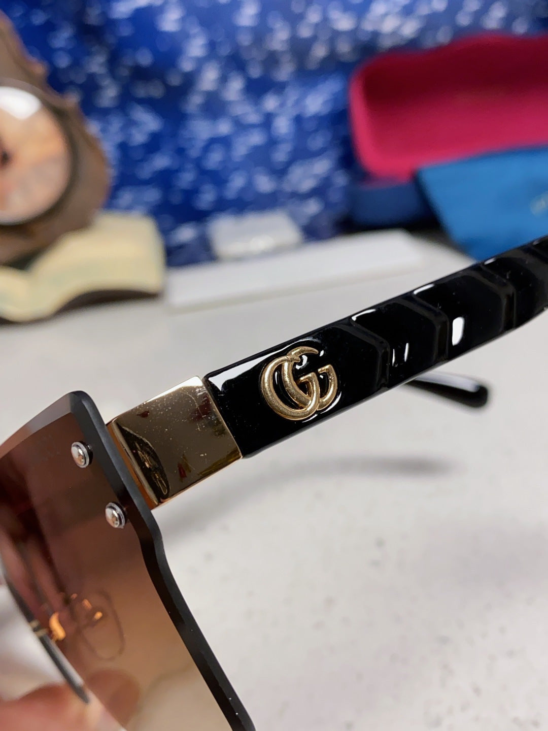 Gucci Square Brown Lens Sunglasses for Women - detail image 7