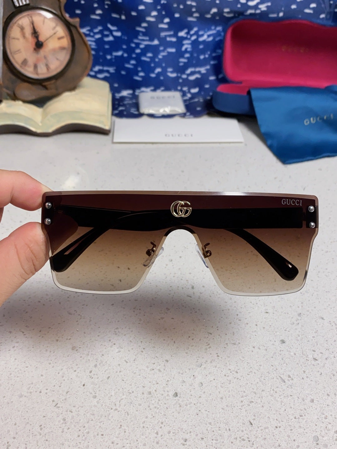 Gucci Square Brown Lens Sunglasses for Women - detail image 4