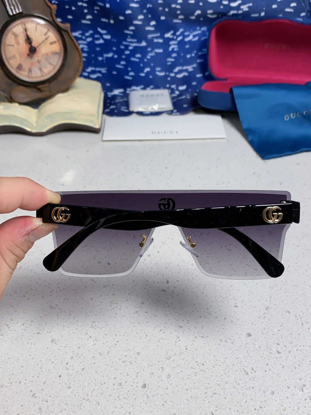 Gucci Square Silver Lens Sunglasses for Women - detail image 5