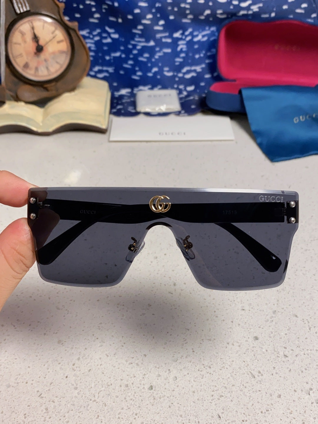 Gucci Square Black Lens Sunglasses for Women - detail image 4