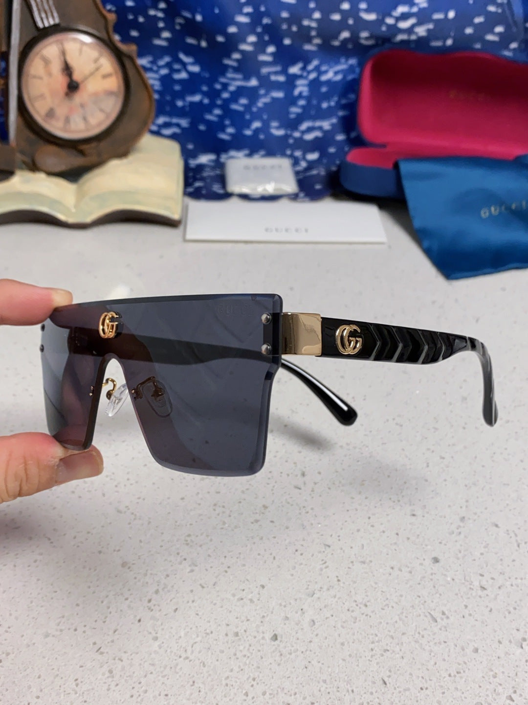 Gucci Square Black Lens Sunglasses for Women - detail image 6