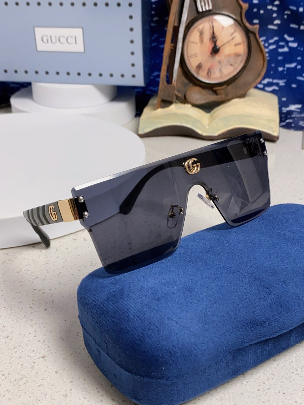 Gucci Square Black Lens Sunglasses for Women - detail image 10