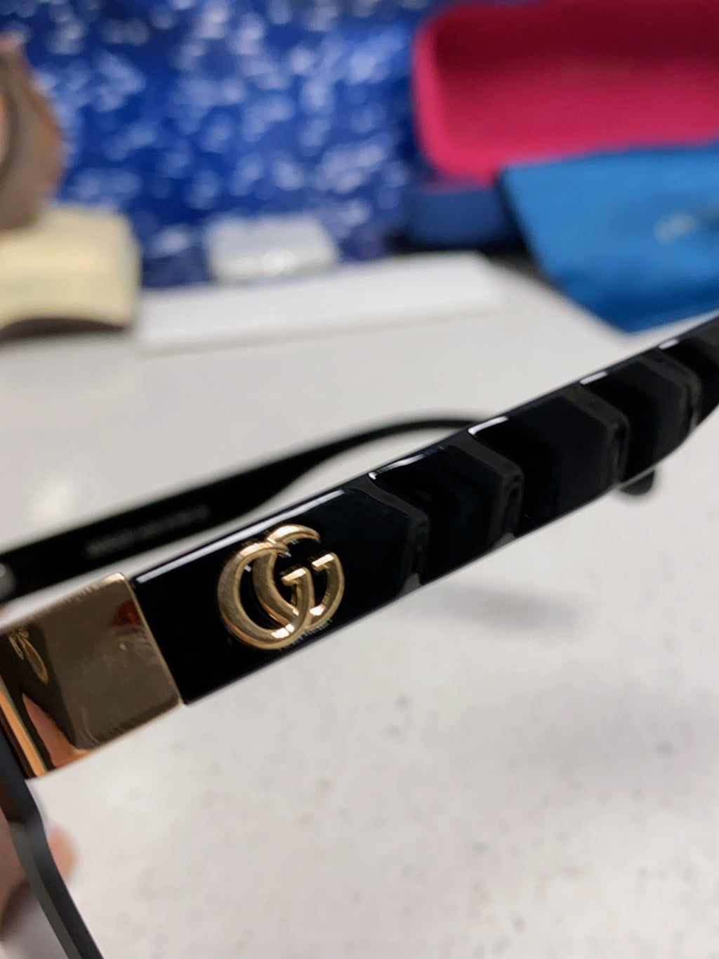 Gucci Square Black Lens Sunglasses for Women - detail image 7