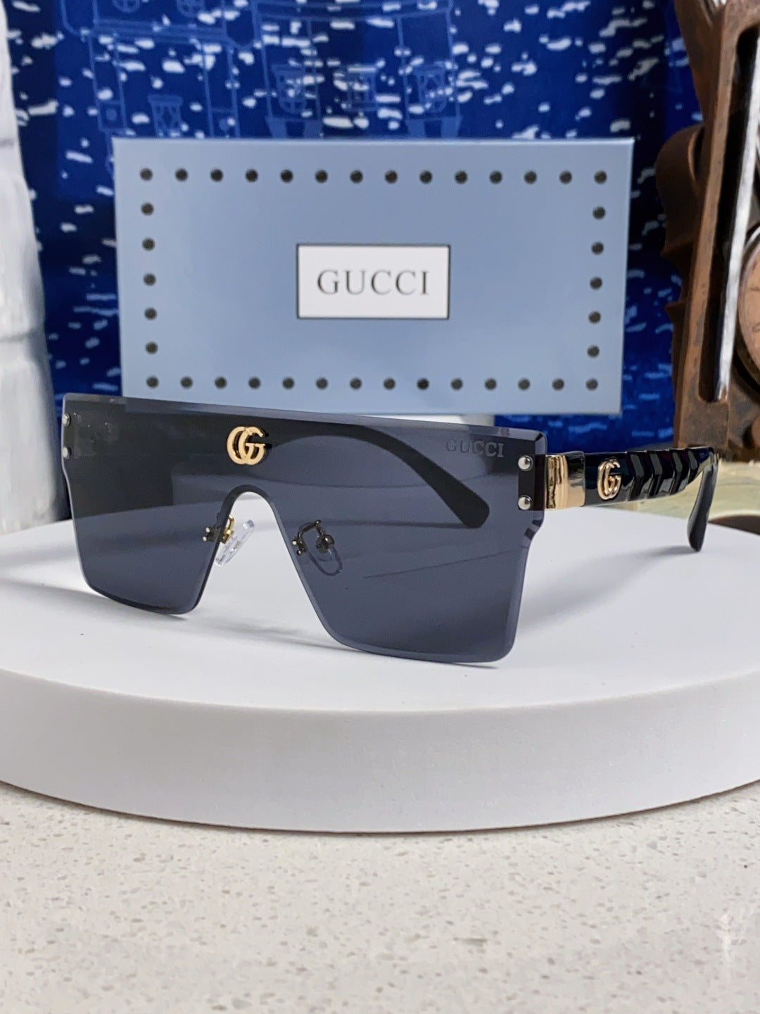 Gucci Square Black Lens Sunglasses for Women