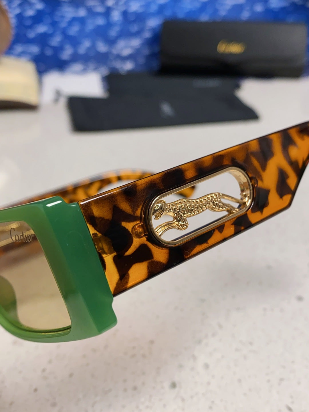 Cartier Fashion Green Lens Sunglasses for Women - detail image 7