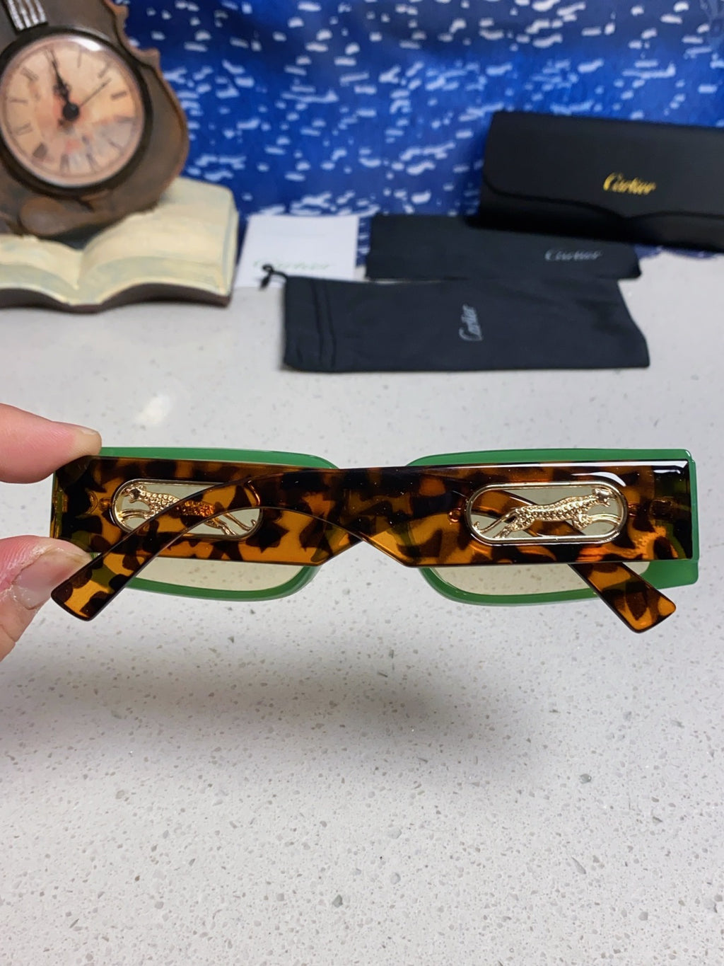 Cartier Fashion Green Lens Sunglasses for Women - detail image 5