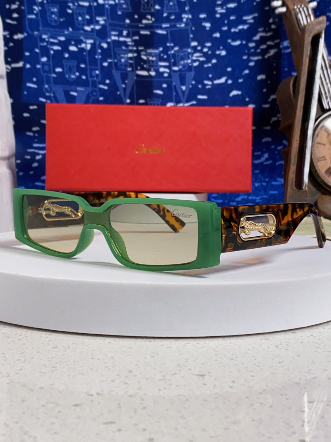 Cartier Fashion Green Lens Sunglasses for Women