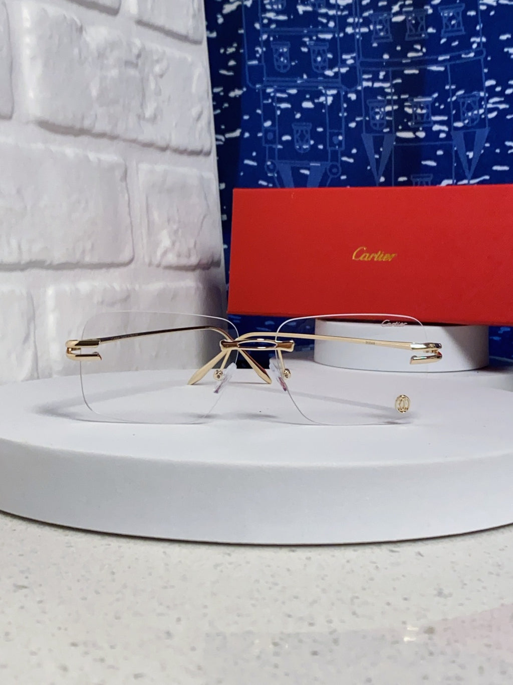 Cartier Lightweight Rimless Silver Lens Sunglasses for Men & Women - 465787 - detail image 2