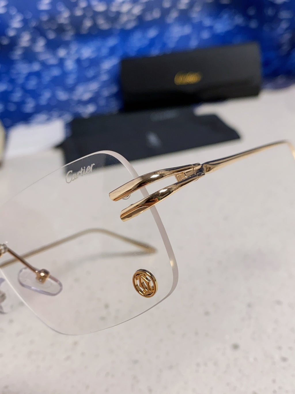 Cartier Lightweight Rimless Silver Lens Sunglasses for Men & Women - 465787 - detail image 7