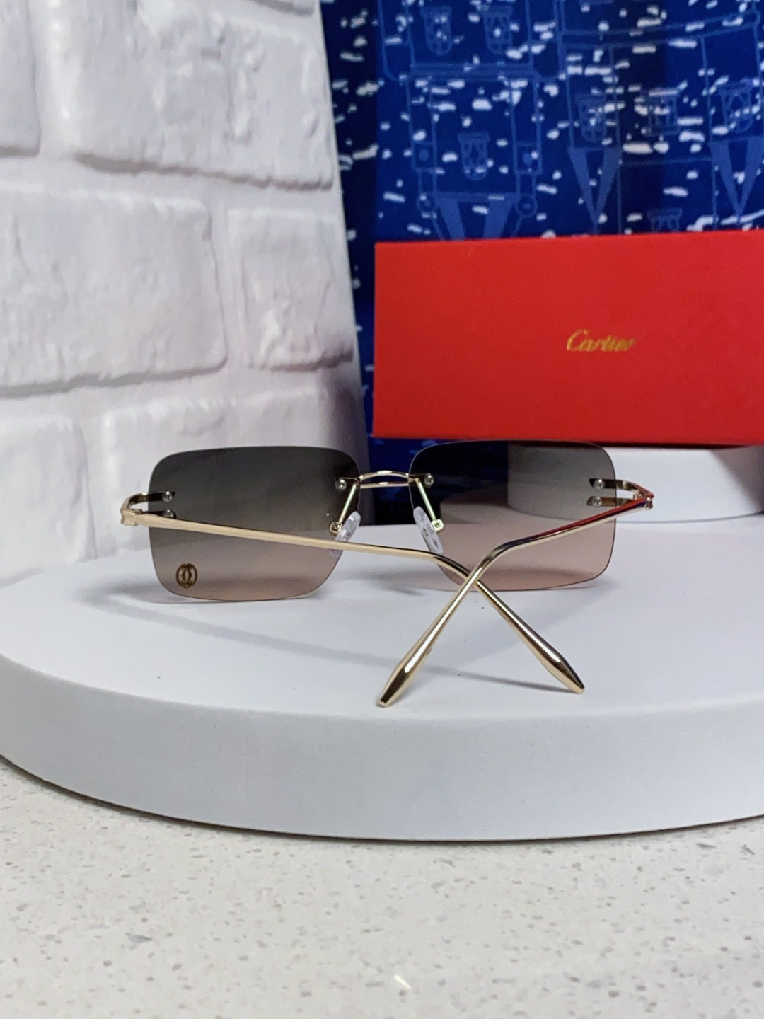 Cartier Lightweight Rimless Silver Lens Sunglasses for Men & Women - 465788 - detail image 2
