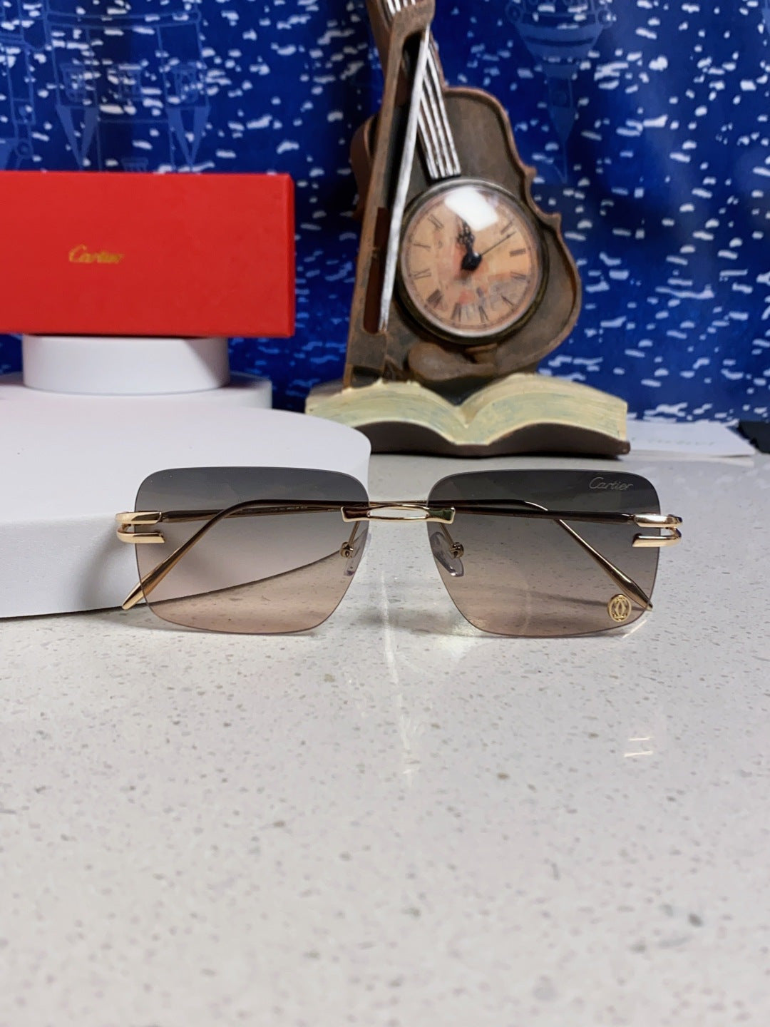 Cartier Lightweight Rimless Silver Lens Sunglasses for Men & Women - 465788 - detail image 8