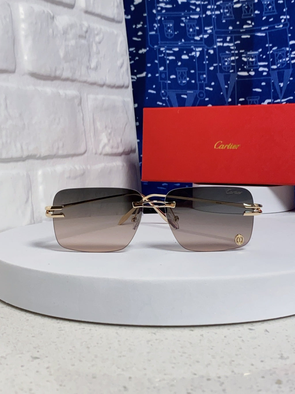 Cartier Lightweight Rimless Silver Lens Sunglasses for Men & Women - 465788