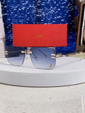 Cartier Lightweight Rimless Blue Lens Sunglasses for Men & Women - 465790