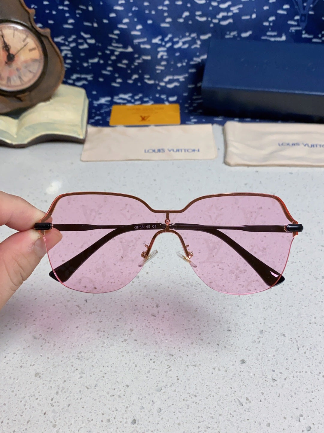Louis Vuitton Lightweight Rimless Silver Lens Sunglasses for Women - 464643 - detail image 3