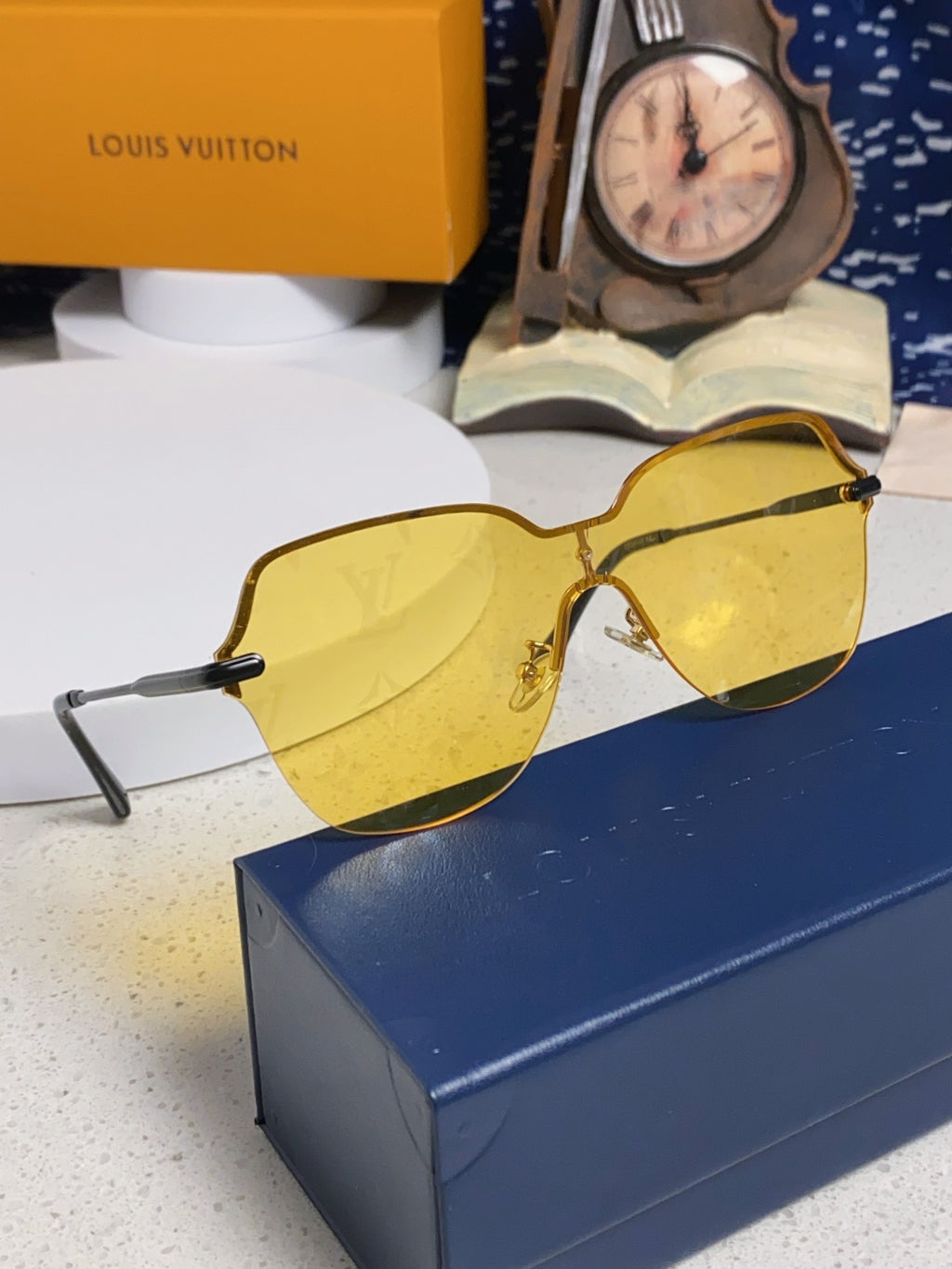 Louis Vuitton Lightweight Rimless Orange Lens Sunglasses for Women - detail image 8