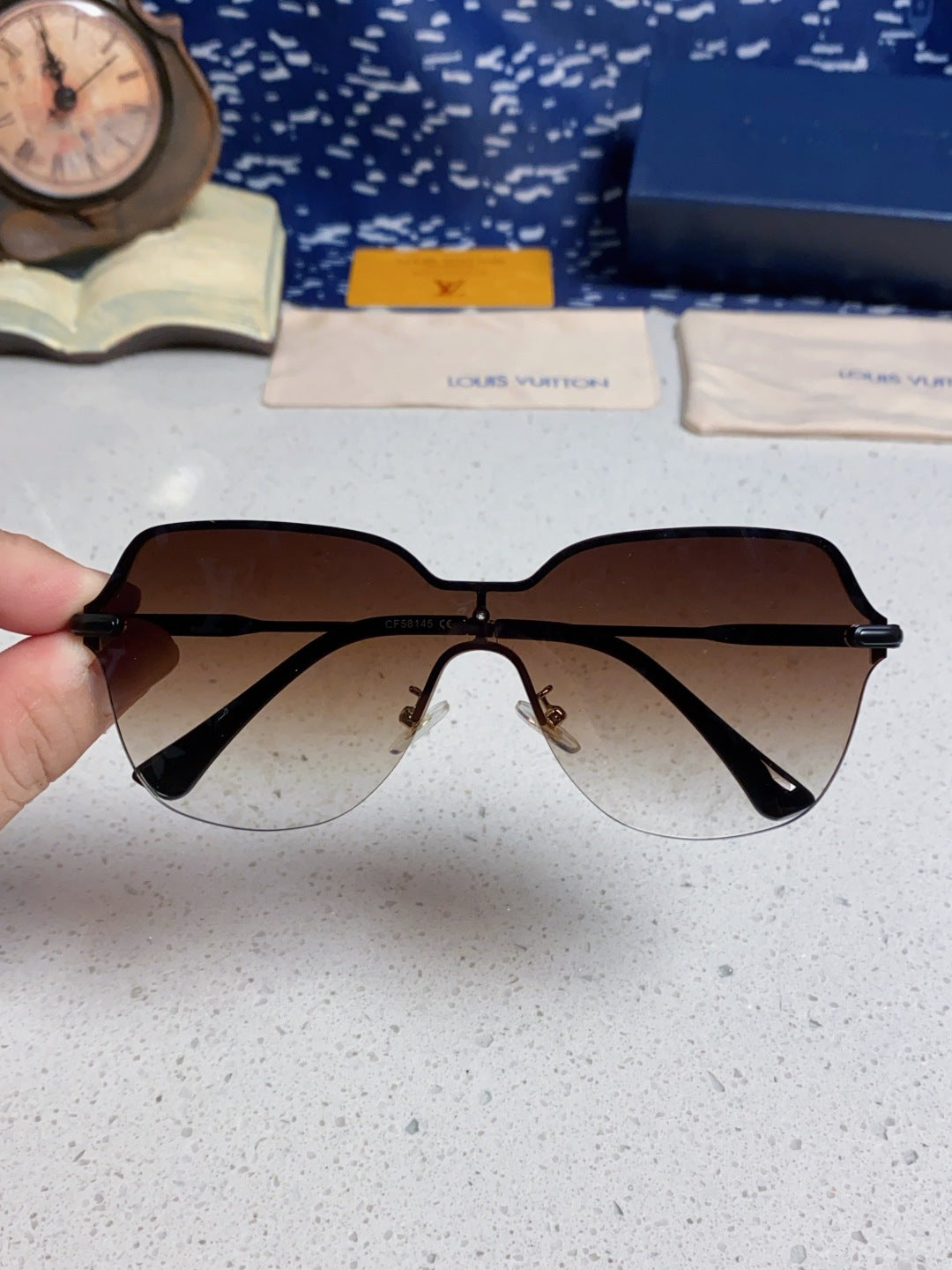 Louis Vuitton Lightweight Rimless Silver Lens Sunglasses for Women - detail image 4