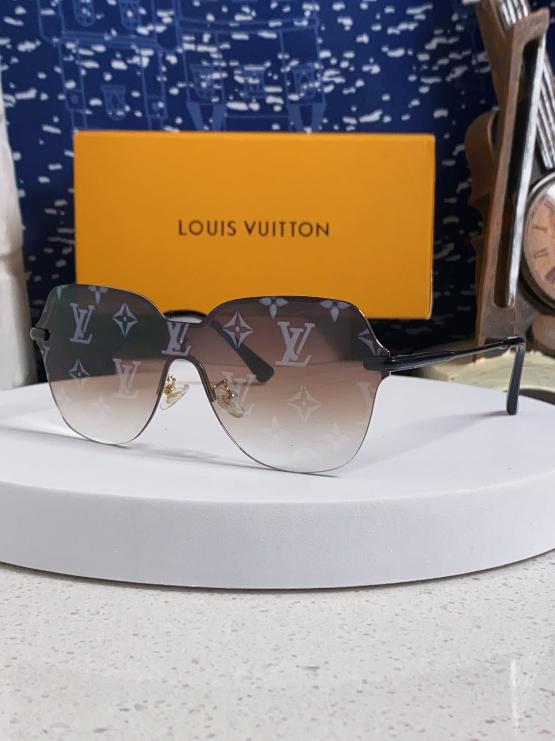 Louis Vuitton Lightweight Rimless Silver Lens Sunglasses for Women
