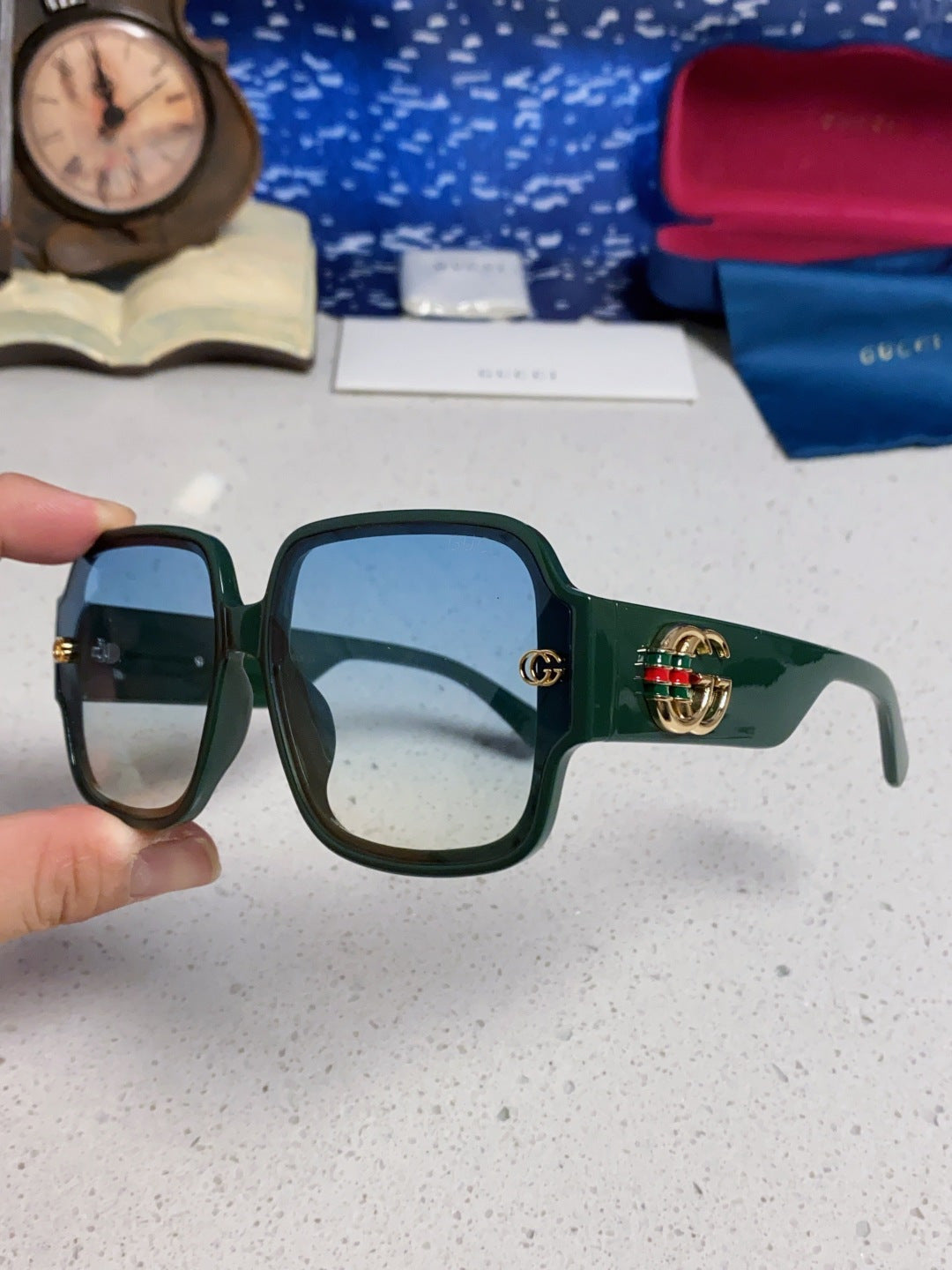 Gucci Fashion Blue Lens Sunglasses for Men & Women - 493350 - detail image 6
