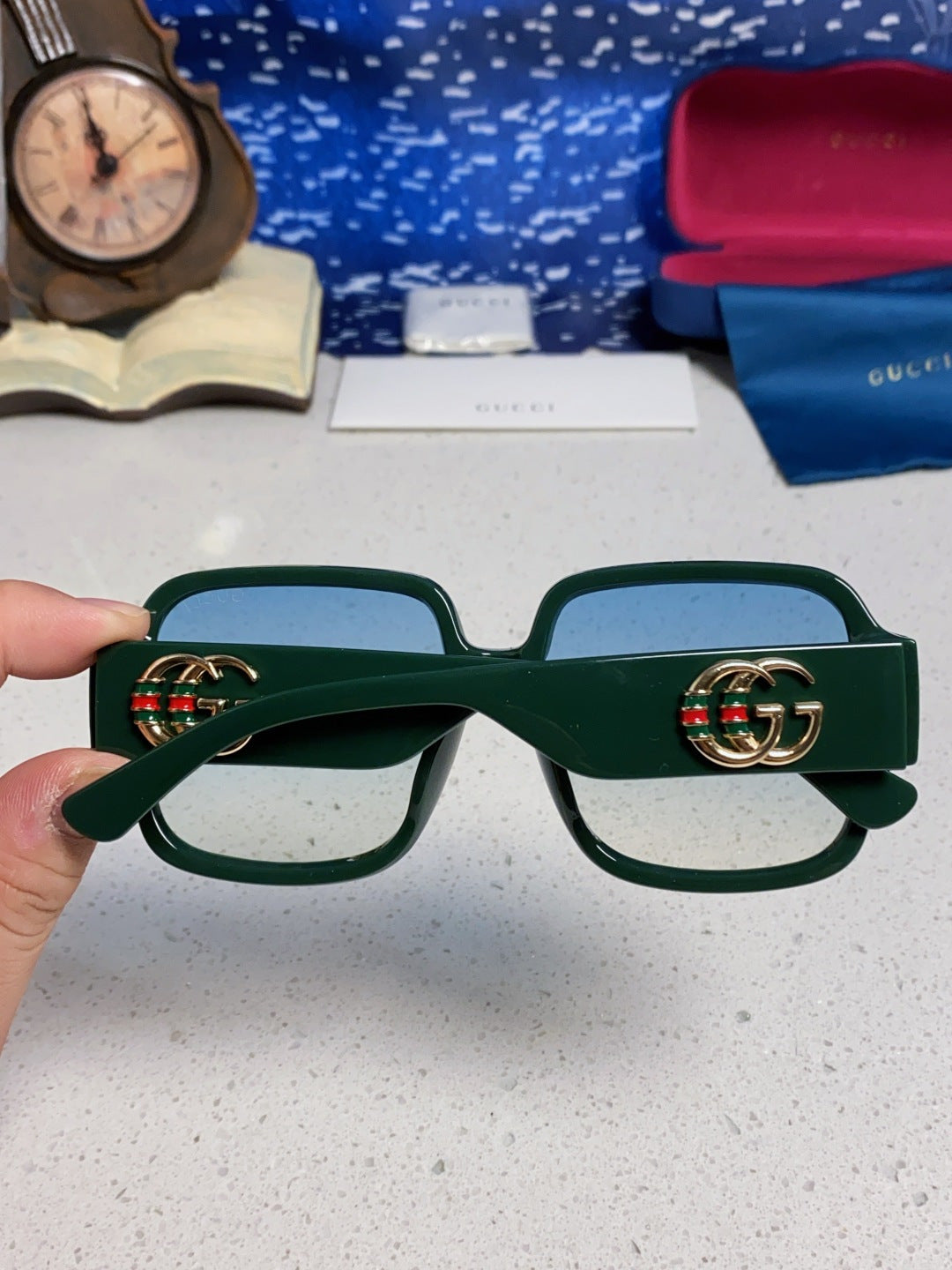 Gucci Fashion Blue Lens Sunglasses for Men & Women - 493350 - detail image 5