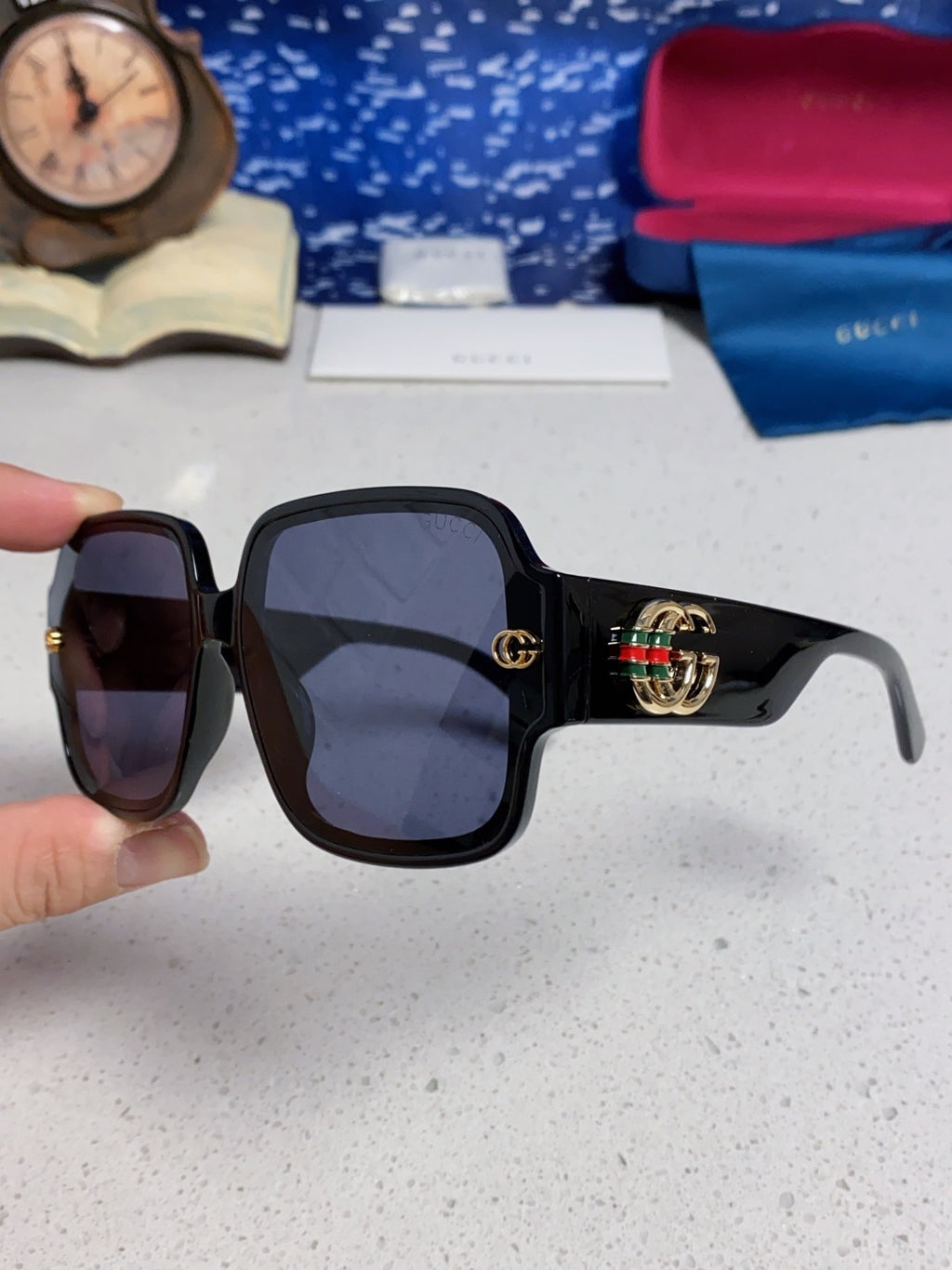 Gucci Fashion Blue Lens Sunglasses for Men & Women - detail image 6