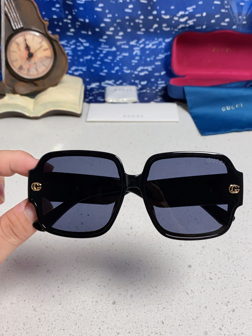 Gucci Fashion Blue Lens Sunglasses for Men & Women - detail image 4