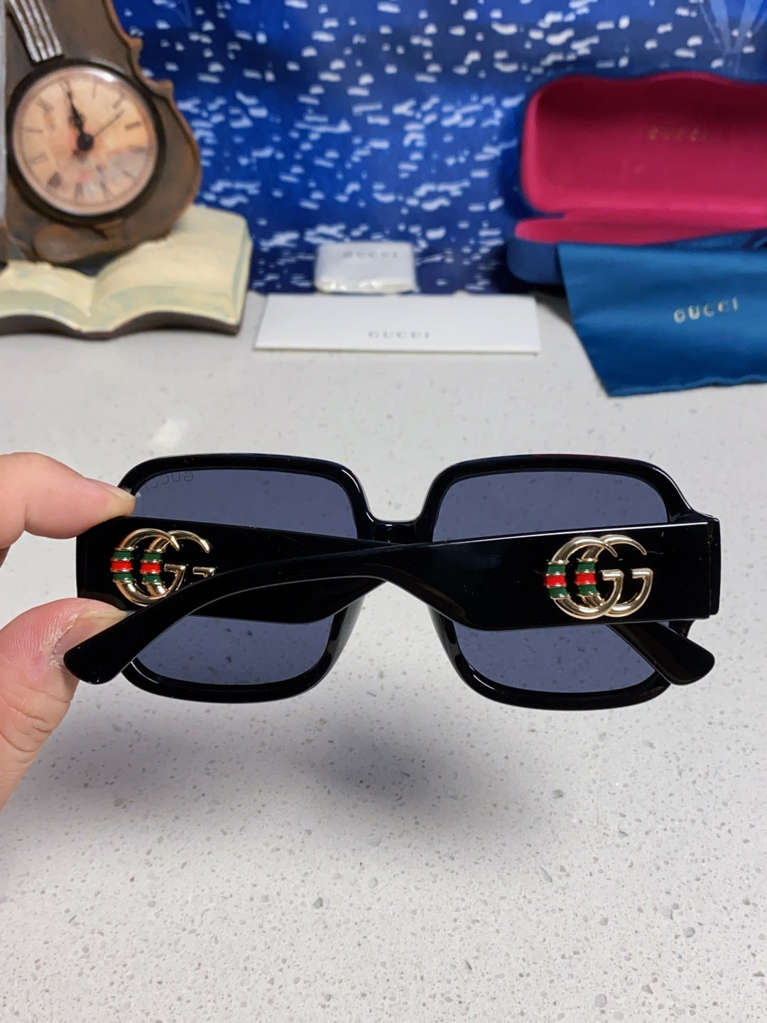Gucci Fashion Blue Lens Sunglasses for Men & Women - detail image 5