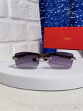 Cartier Lightweight Rimless Purple Lens Sunglasses for Men & Women - 487375