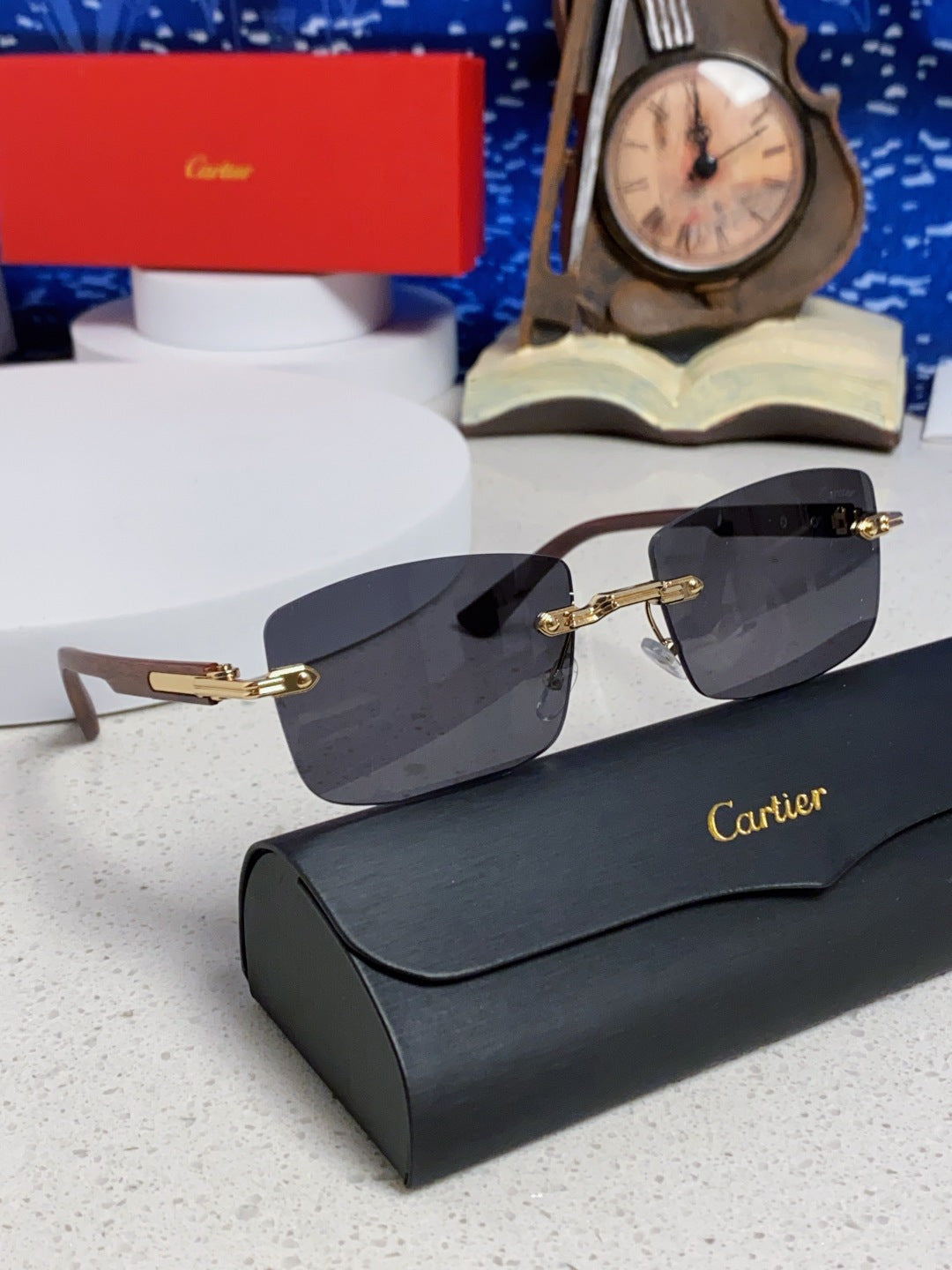 Cartier Lightweight Rimless Silver Lens Sunglasses for Men & Women - 432340 - detail image 10