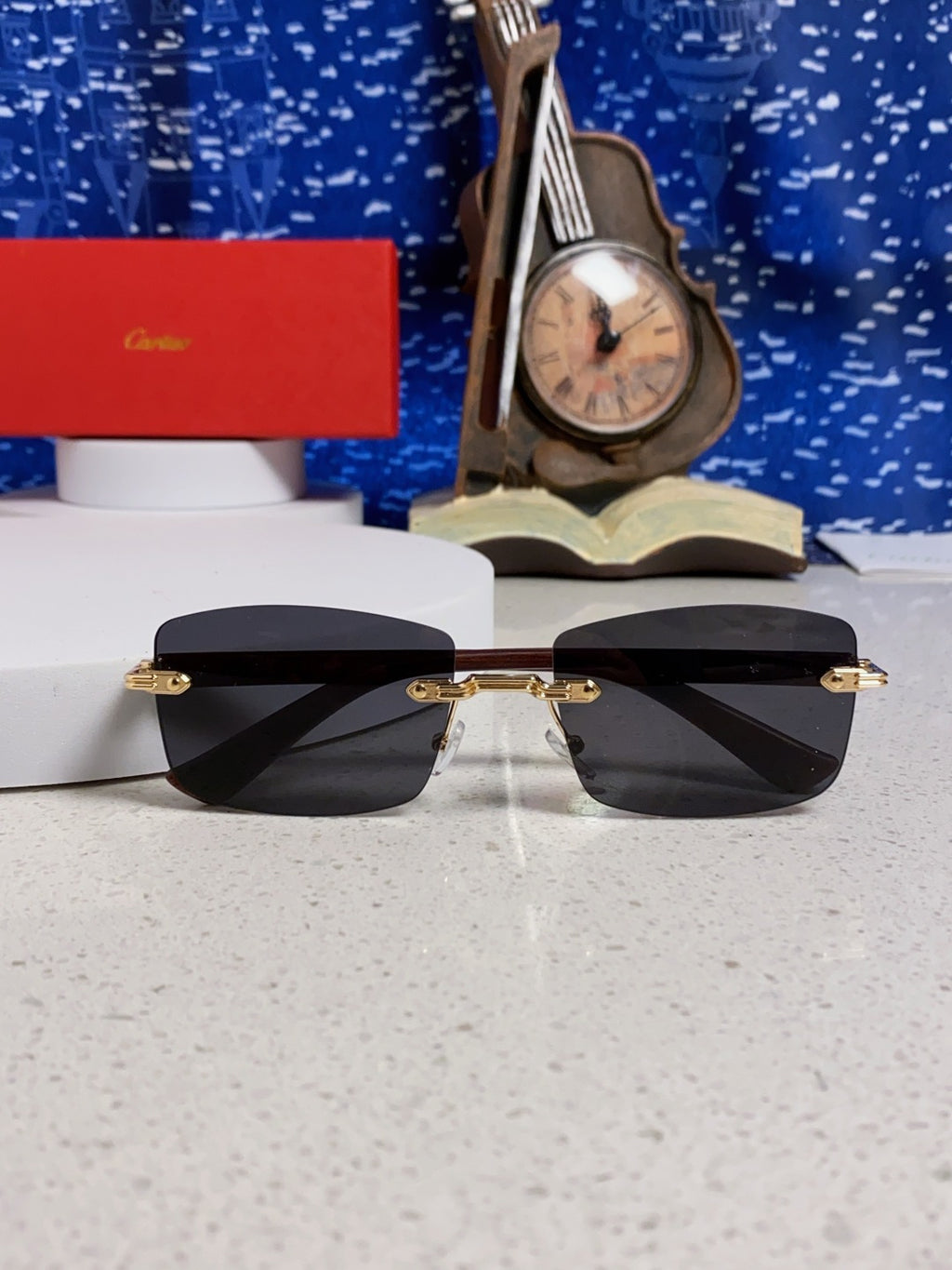 Cartier Lightweight Rimless Silver Lens Sunglasses for Men & Women - 432340 - detail image 9