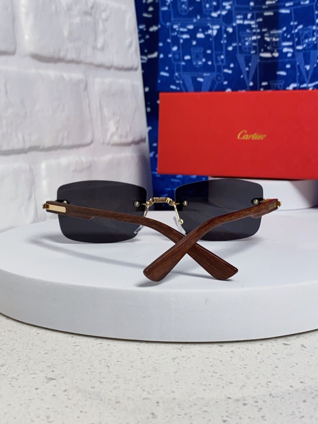 Cartier Lightweight Rimless Silver Lens Sunglasses for Men & Women - 432340 - detail image 3