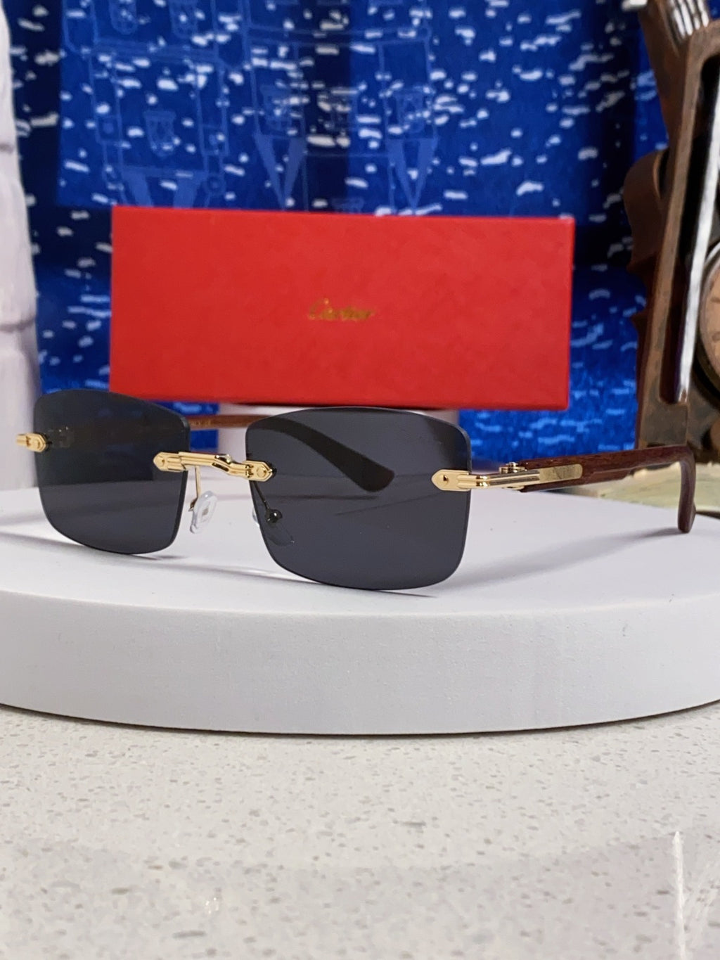 Cartier Lightweight Rimless Silver Lens Sunglasses for Men & Women - 432340