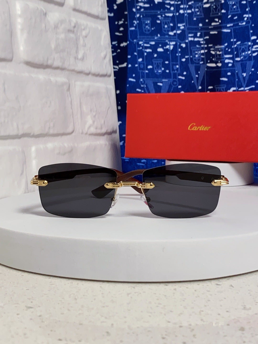 Cartier Lightweight Rimless Silver Lens Sunglasses for Men & Women - 432340 - detail image 2