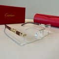 Cartier Lightweight Metal Rimless Silver Lens Sunglasses for Men & Wo - 432315