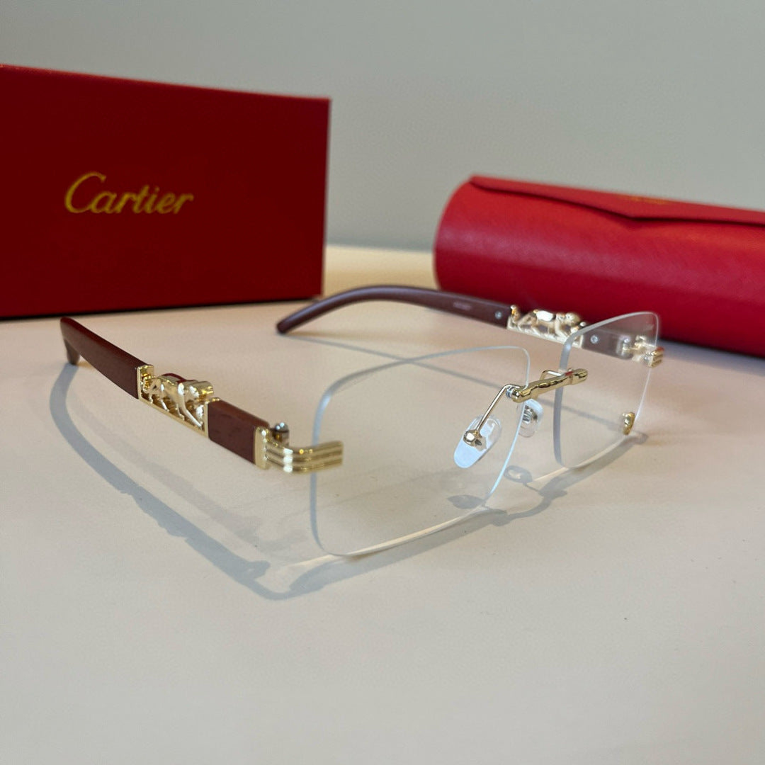 Cartier Lightweight Metal Rimless Silver Lens Sunglasses for Men & Wo - 432315