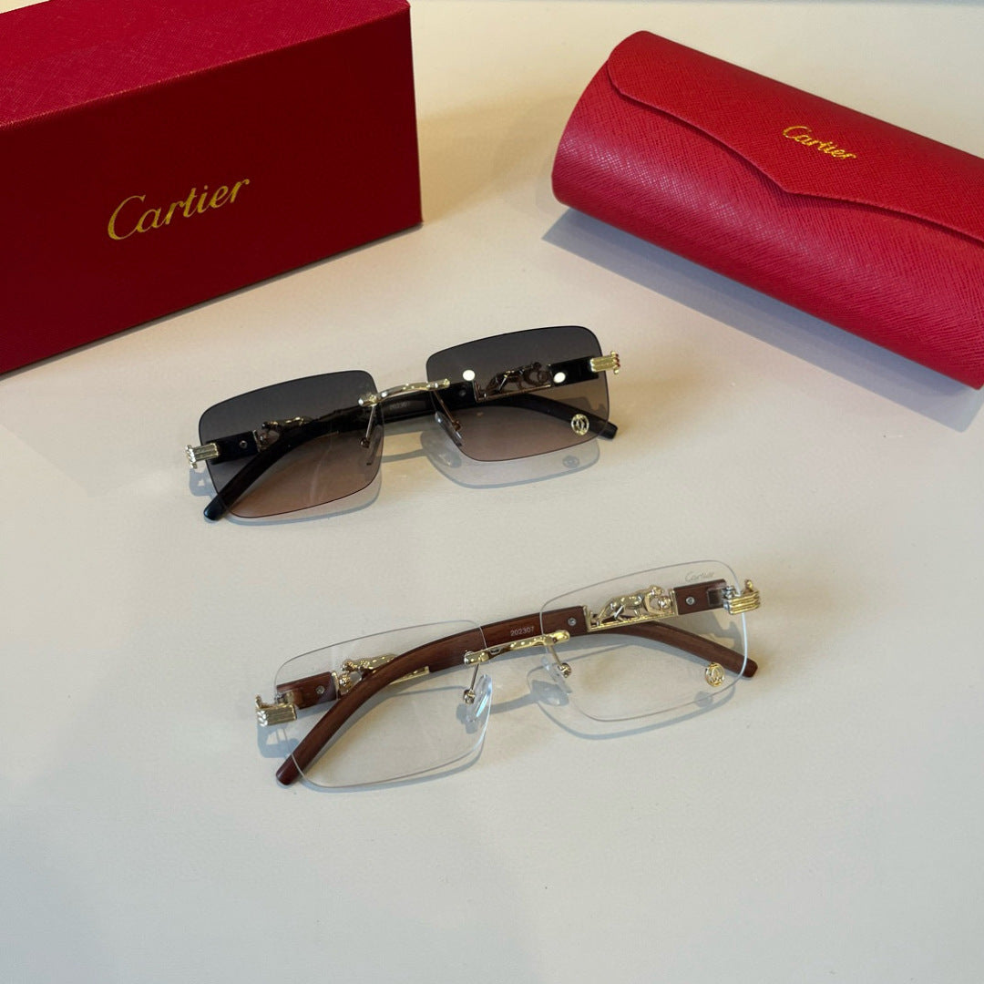 Cartier Lightweight Metal Rimless Silver Lens Sunglasses for Men & Wo - 432315 - detail image 11
