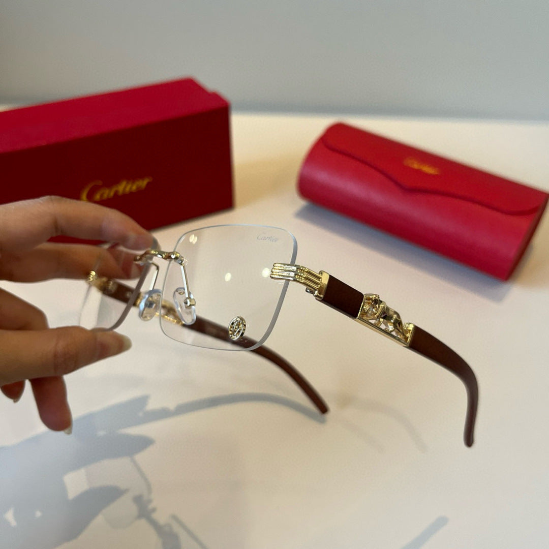 Cartier Lightweight Metal Rimless Silver Lens Sunglasses for Men & Wo - 432315 - detail image 4