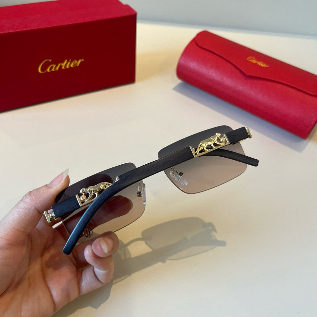 Cartier Lightweight Metal Rimless Silver Lens Sunglasses for Men & Wo - 432316 - detail image 5