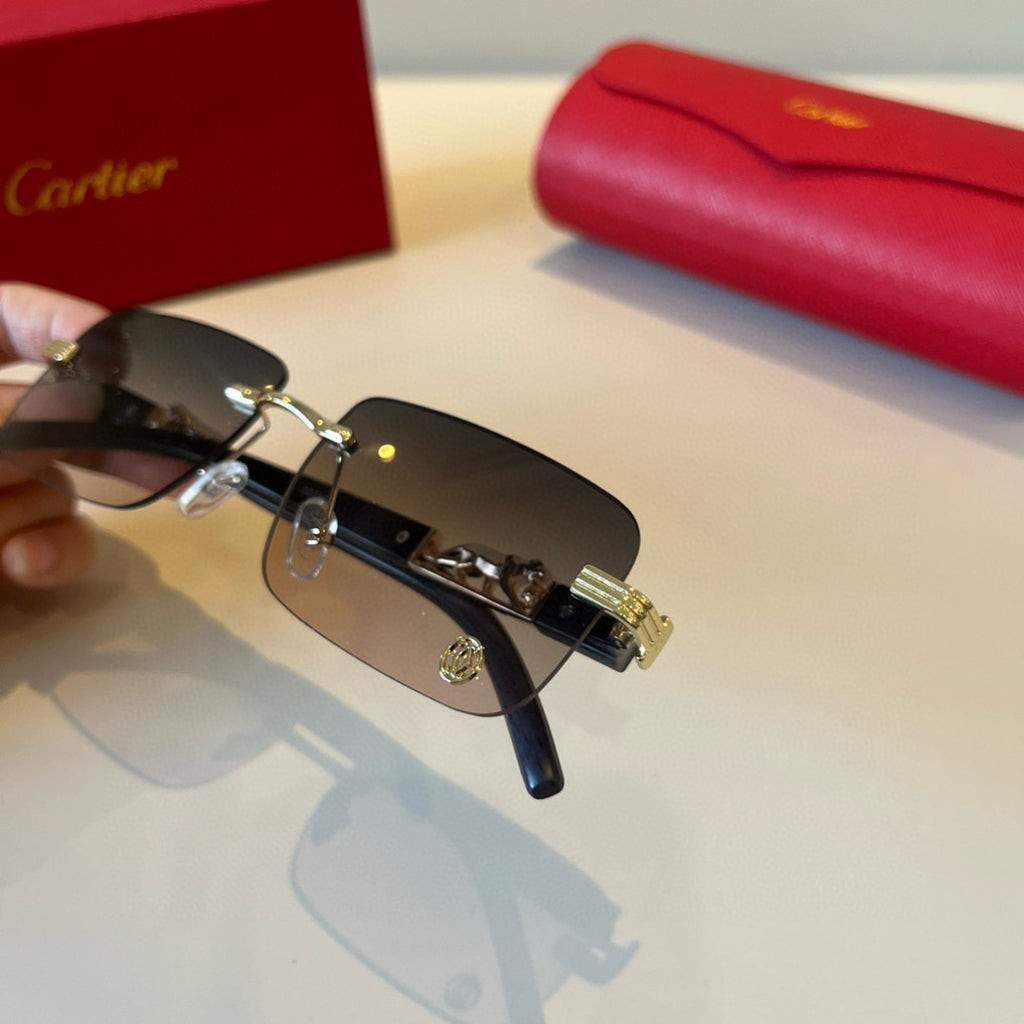 Cartier Lightweight Metal Rimless Silver Lens Sunglasses for Men & Wo - 432316 - detail image 7