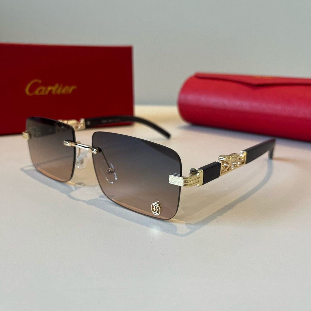 Cartier Lightweight Metal Rimless Silver Lens Sunglasses for Men & Wo - 432316 - detail image 3