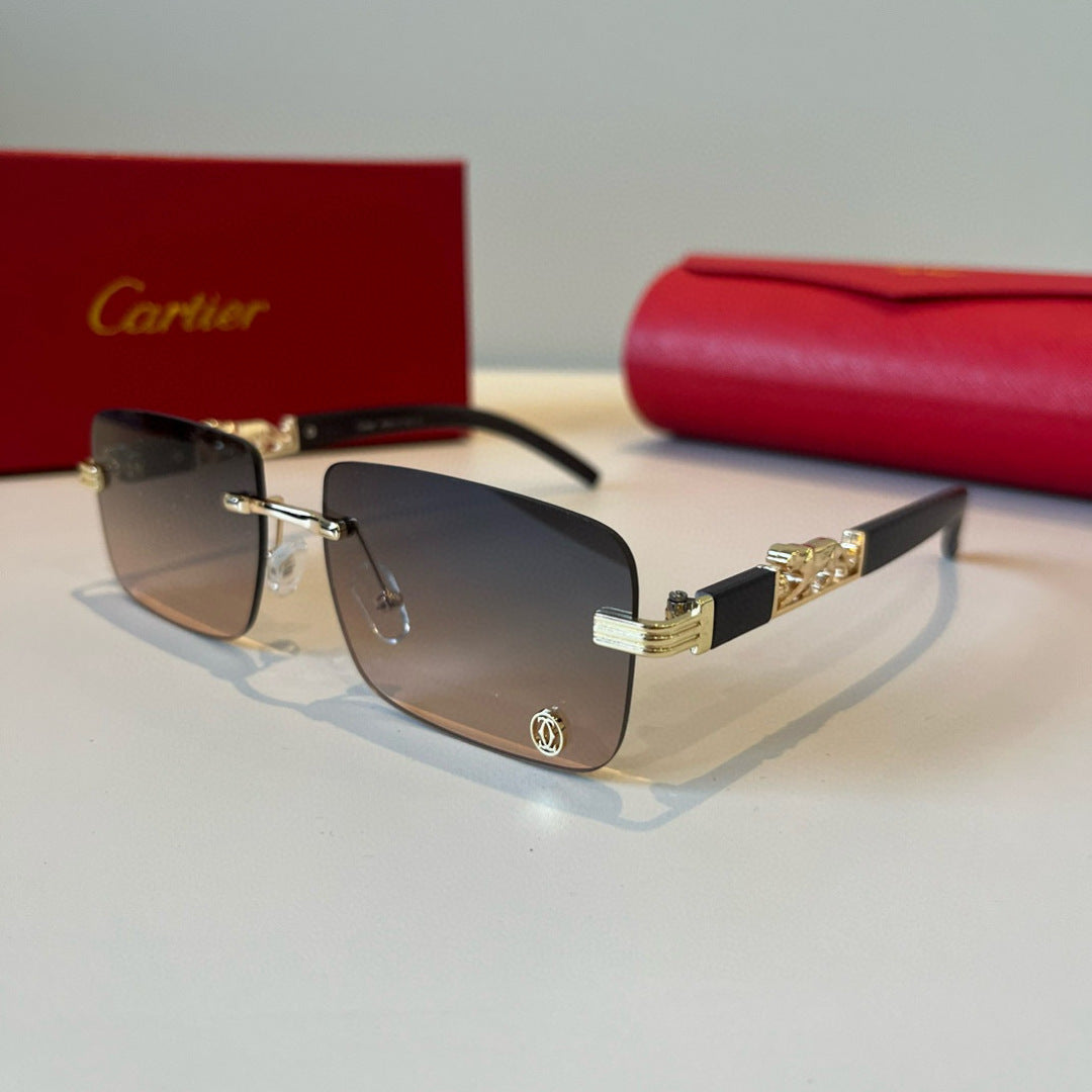 Cartier Lightweight Metal Rimless Silver Lens Sunglasses for Men & Wo - 432316 - detail image 3