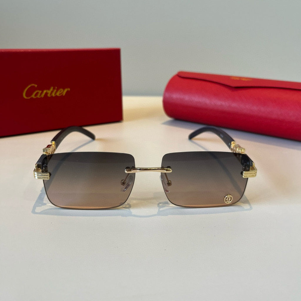 Cartier Lightweight Metal Rimless Silver Lens Sunglasses for Men & Wo - 432316 - detail image 2