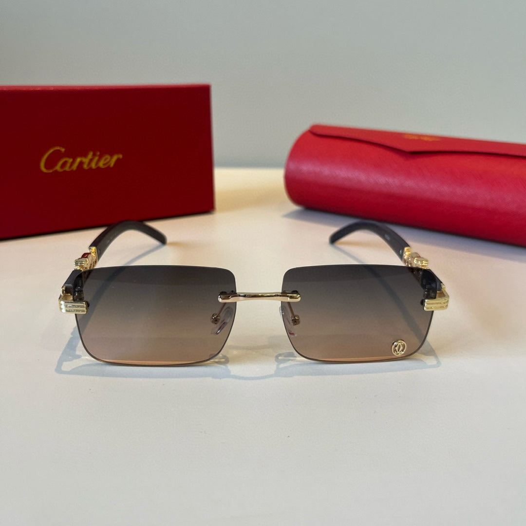 Cartier Lightweight Metal Rimless Silver Lens Sunglasses for Men & Wo - 432316 - detail image 2